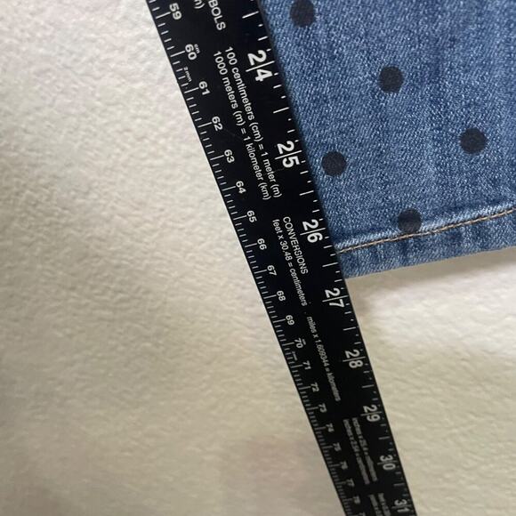 Current Elliott Womens Jeans Size 27 Denim Blue Polka Dot Skinny Leg Casual - Picture 7 of 14